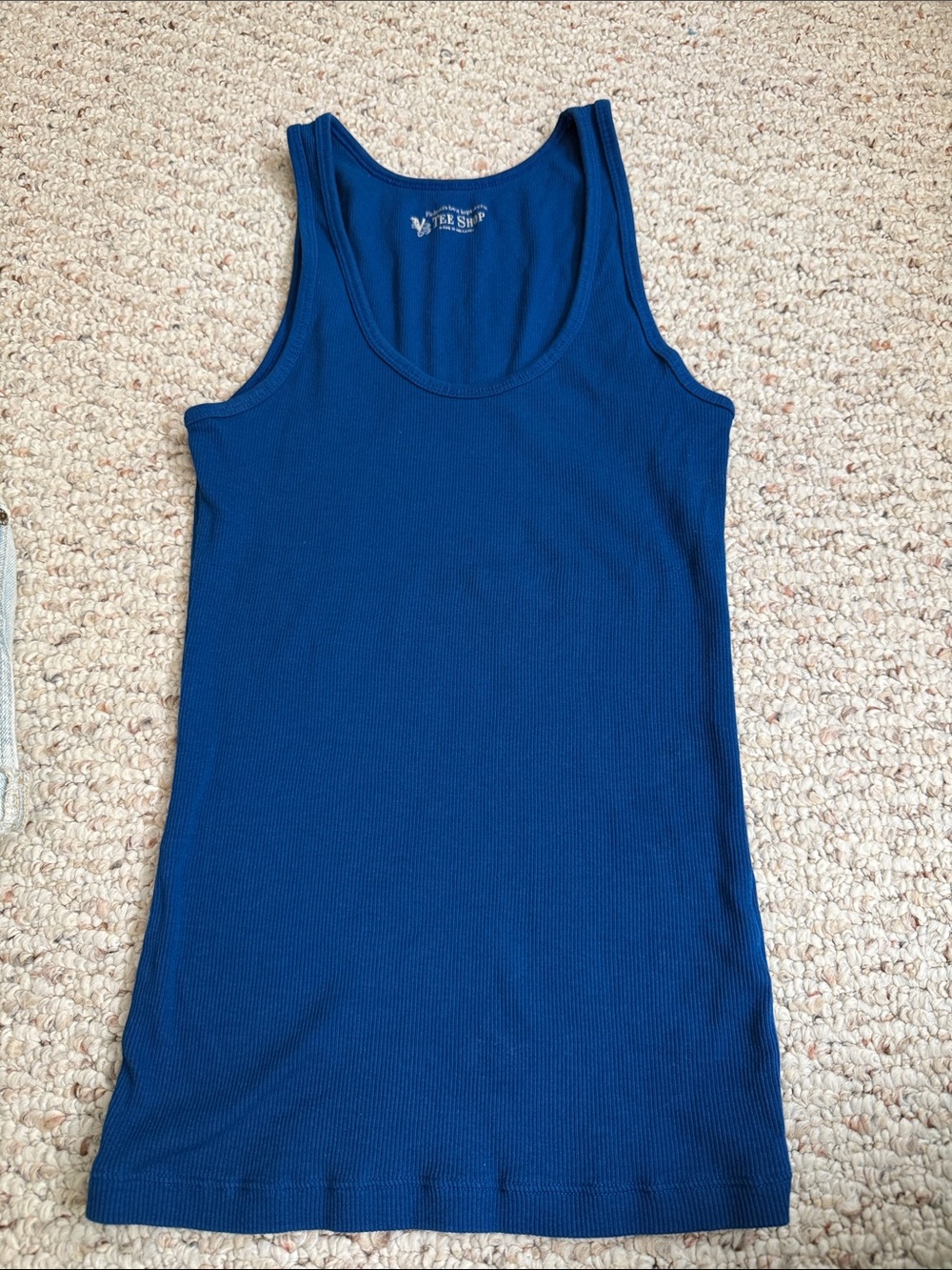 Victoria secret vintage tee shop Blue Ribbed Tank Top blue worn once small rare